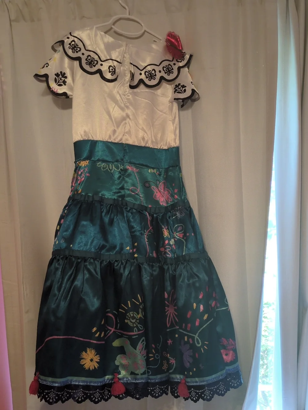 Disney Teal, White & Black Mirabel-Style Girls Costume Dress